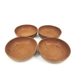 Vintage Ellingers Agatized Wood Bowls 60 Wisconsin 6.5" diam Set of 4 *READ*